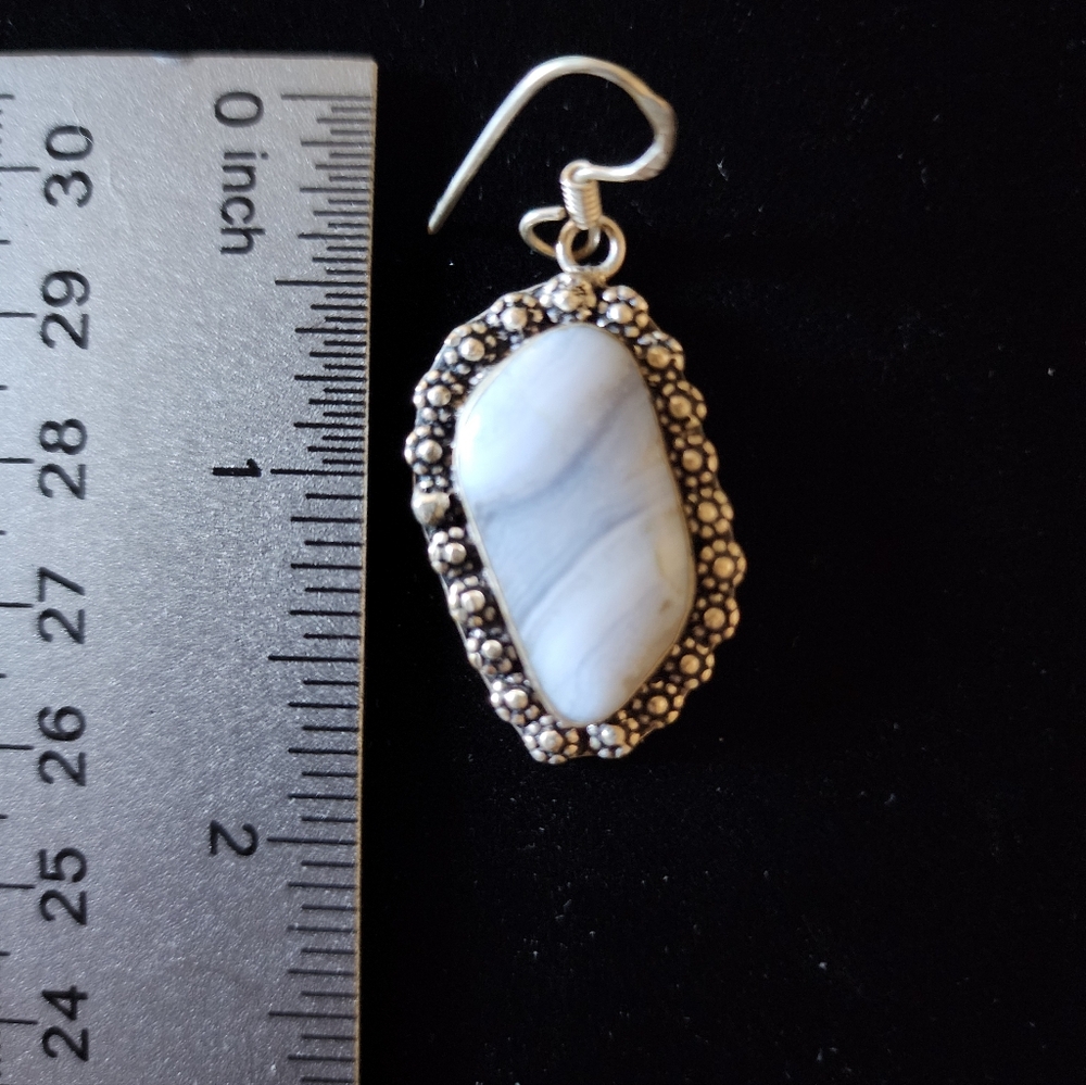 Blue Lace Agate Earrings - Picture 3 of 3